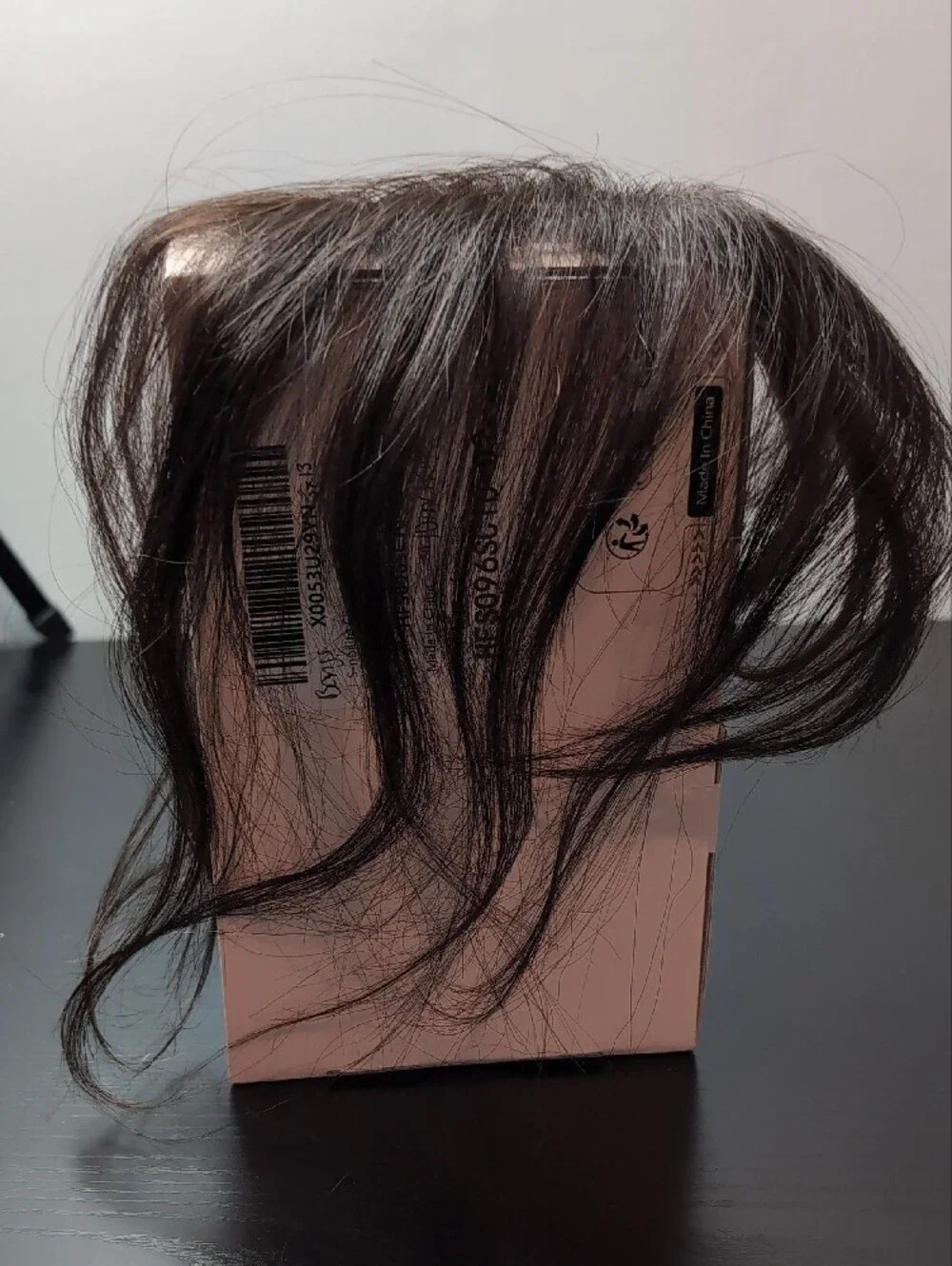 10 Inch 13x3 Dark Brown 360 Coverage Clip In Human Hair Topper With Wispy Bangs